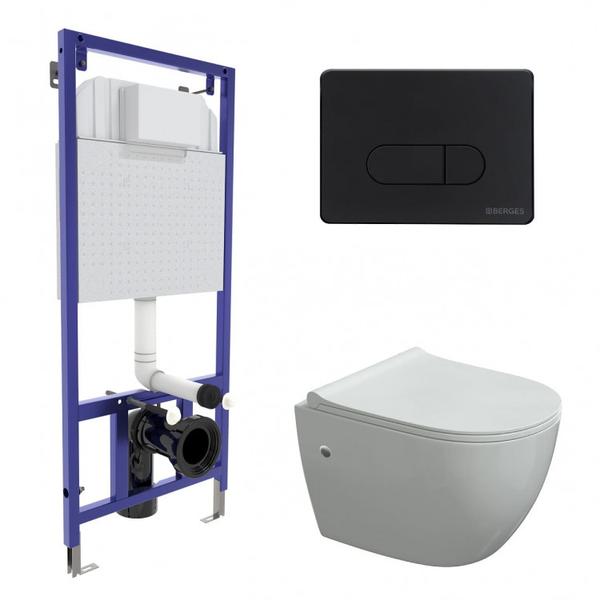 Инсталляция NOVUM 525, кнопка D5, унитаз OKUS, сиденье дюропласт Toma Slim SO