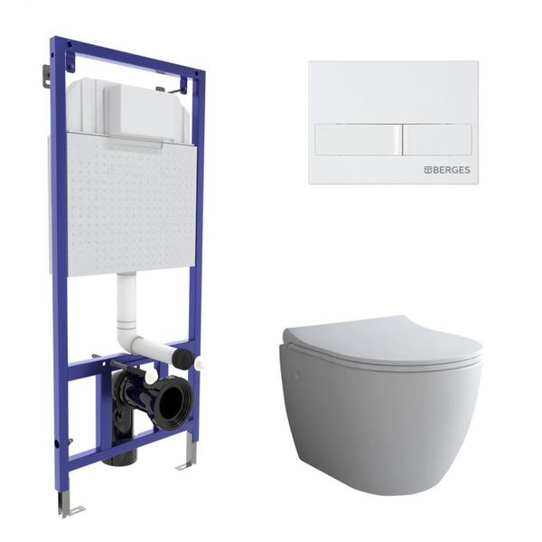 Инсталляция NOVUM 525, кнопка L1, унитаз OKUS, сиденье дюропласт Toma Slim SO043263