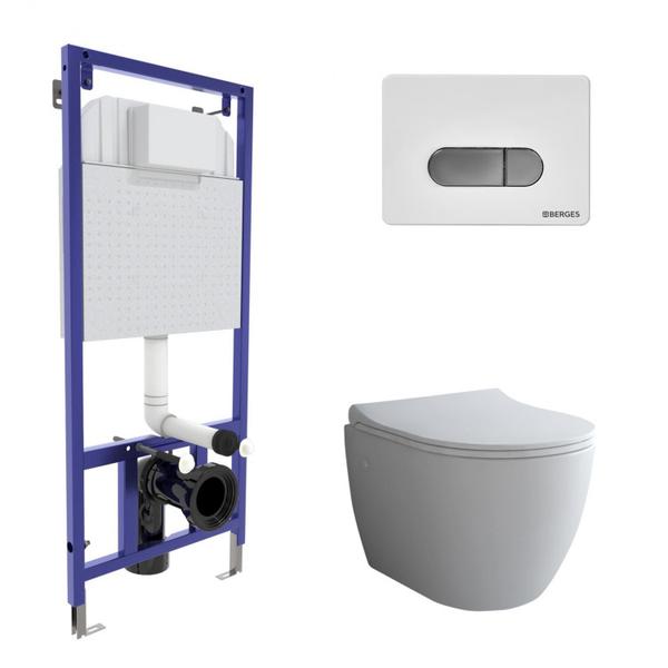 Инсталляция NOVUM 525, кнопка D7, унитаз OKUS, сиденье дюропласт Toma Slim SO  043262