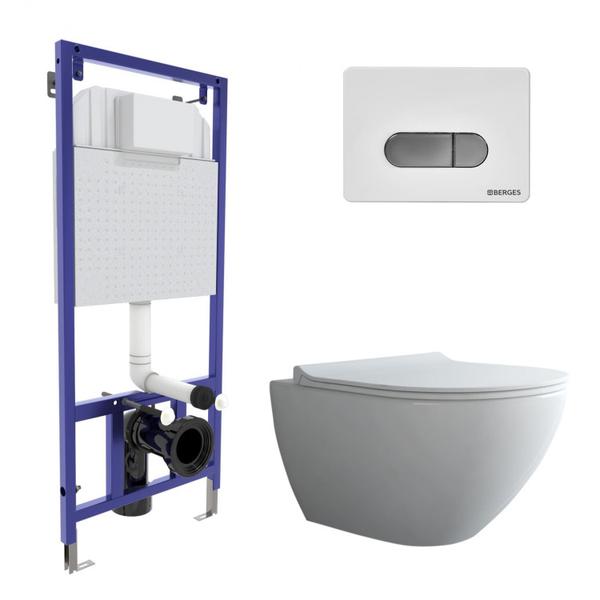 Инсталляция NOVUM 525, кнопка D7, унитаз PUMA Rimless 51 см, сиденье дюропласт Toma Slim SO043270